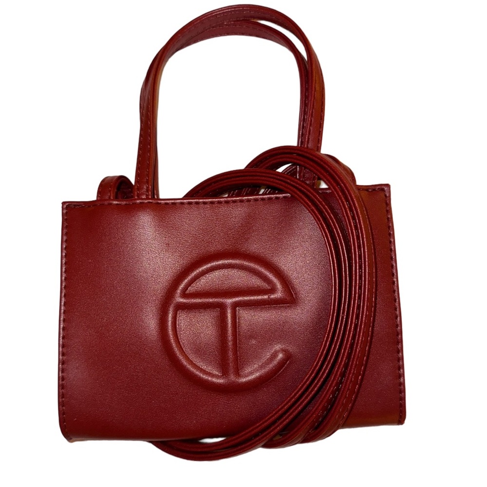 Oxblood red Telfar small shopping bag